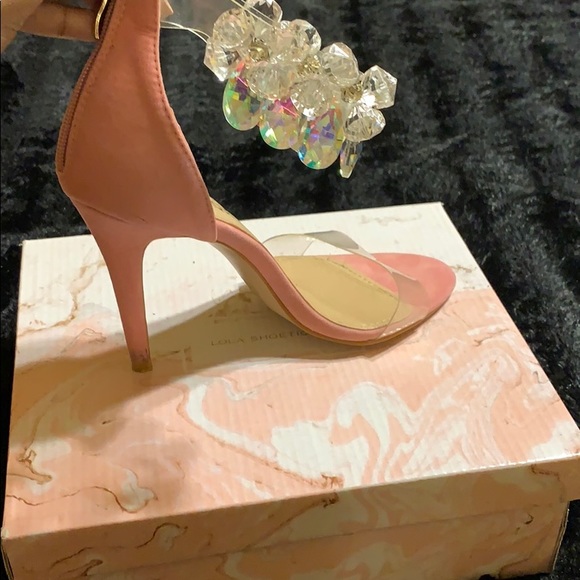 Pink jeweled lola shoetique heels - Picture 2 of 3
